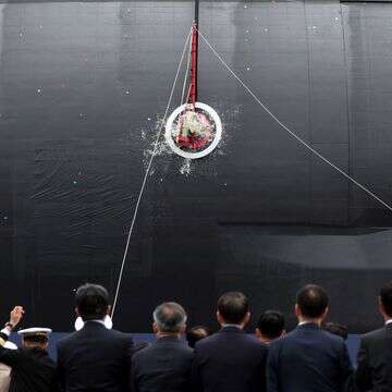 השקת הצוללת החדשה של קוריאה הדרומית, אוקטובר 25' | EPA השקת הצוללת החדשה של קוריאה הדרומית, אוקטובר 25' | EPA