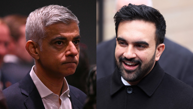 ראש עיריית ניו יורק הנבחר, זוהראן ממדאני (ימין) וראש עיריית לונדון, סאדיק קאן | AFP ראש עיריית ניו יורק הנבחר, זוהראן ממדאני (ימין) וראש עיריית לונדון, סאדיק קאן | AFP