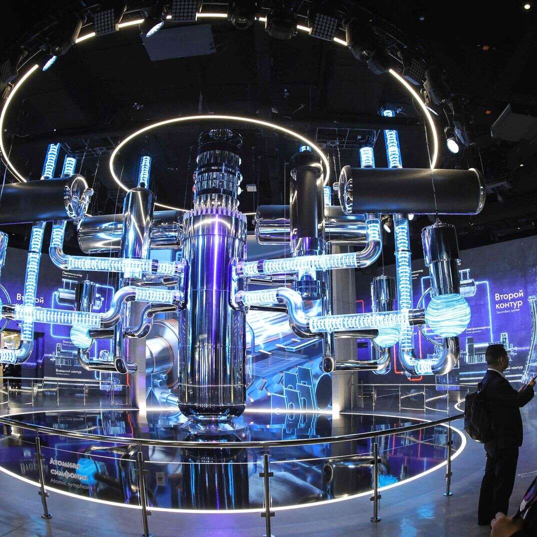 מיצג בפורום הבינ"ל של שבוע האטום העולמי במוסקבה, המוקדש לתעשיית הגרעין העולמית, 26 ספטמבר 2025 | AFP