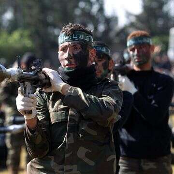 ילדים פלסטינים במחנה אימונים של חמאס | עאבד ראחים חאטיב, פלאש 90