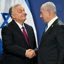 חברות שבזכותה לא קיים טרנד שנאת יהודים בהונגריה. נתניהו ואורבן בביקור ראש הממשלה בבודפשט, בחודש אפריל | איי.אף.פי