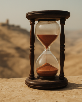 שעון חול ביהודה ושומרון | נוצר על ידי בינה מלאכותית