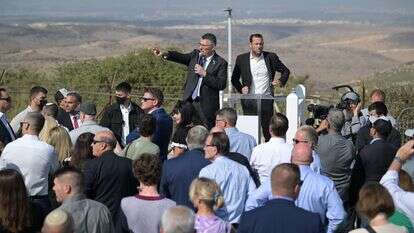 גדעון סער ‏ב״מרפסת של המדינה״ בפדואל שבשומרון עם משלחת הענק של המחוקקים מארה״ב | שלומי אמסלם לע"מ