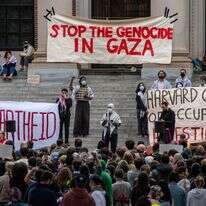 ההפגנות בהרווארד נגד ישראל שבוע לאחר פרוץ המלחמה, אוקטובר 2023 | AFP ההפגנות בהרווארד נגד ישראל שבוע לאחר פרוץ המלחמה, אוקטובר 2023 | AFP
