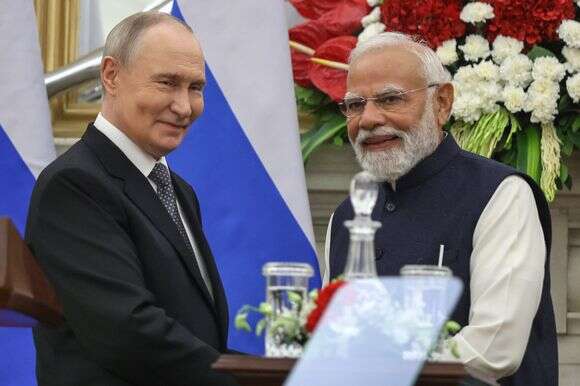 ראש ממשלת הודו מודי מארח את נשיא רוסיה פוטין, דצמבר 25' | EPA