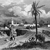 העיר עזה באמצע המאה ה־,19 רישום מאת ויליאם טיפינג | מתוך ויקיפדיה