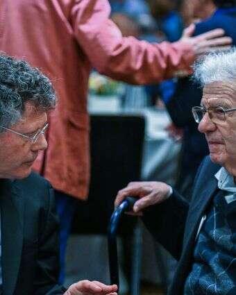 אהרן ברק ויצחק עמית בכנס העמותה למשפט ציבורי, בשבוע שעבר | פלאש 90