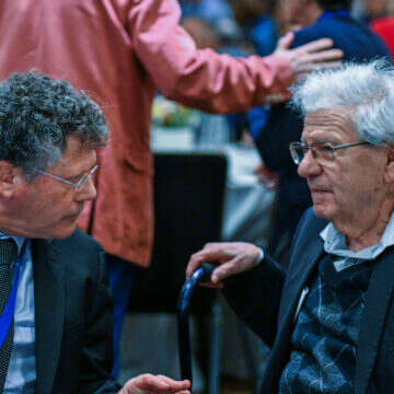 אהרן ברק ויצחק עמית בכנס העמותה למשפט ציבורי, בשבוע שעבר | פלאש 90