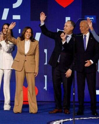 ביידן והאריס בועידה הלאומית הדמוקרטית, שיקגו 2024. | AFP