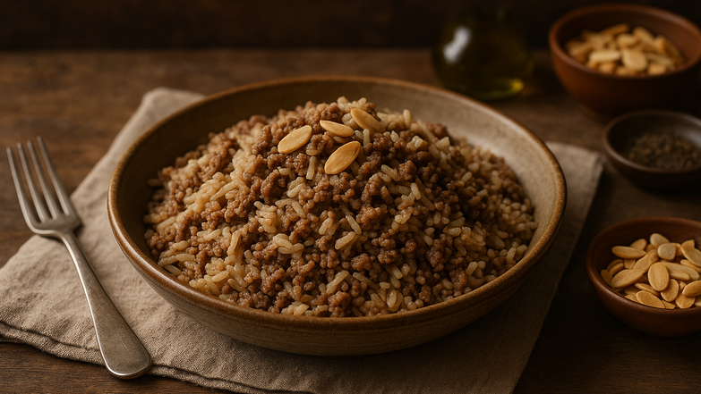 תבשיל אורז עם בשר | יח"צ חלי ממן תבשיל אורז עם בשר | יח"צ חלי ממן