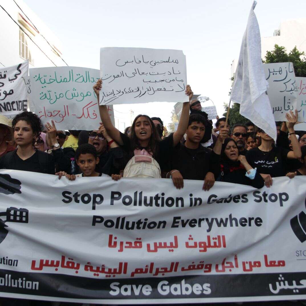 הפגנות בגאבס, תוניסיה, נגד מפעלים מזהמים | AP הפגנות בגאבס, תוניסיה, נגד מפעלים מזהמים | AP