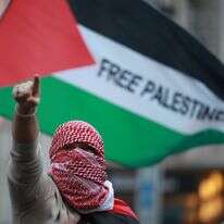 מפגין פרו פלסטיני | EPA/CLEMENS BILAN מפגין פרו פלסטיני | EPA/CLEMENS BILAN