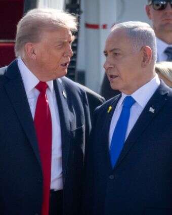 נשיא ארה"ב דונלד טראמפ מגיע לנמל התעופה בן גוריון, אוקטובר 2025 | חיים גולדברג - פלאש 90