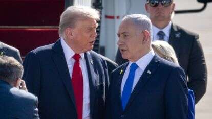 נשיא ארה"ב דונלד טראמפ מגיע לנמל התעופה בן גוריון, אוקטובר 2025 | חיים גולדברג - פלאש 90