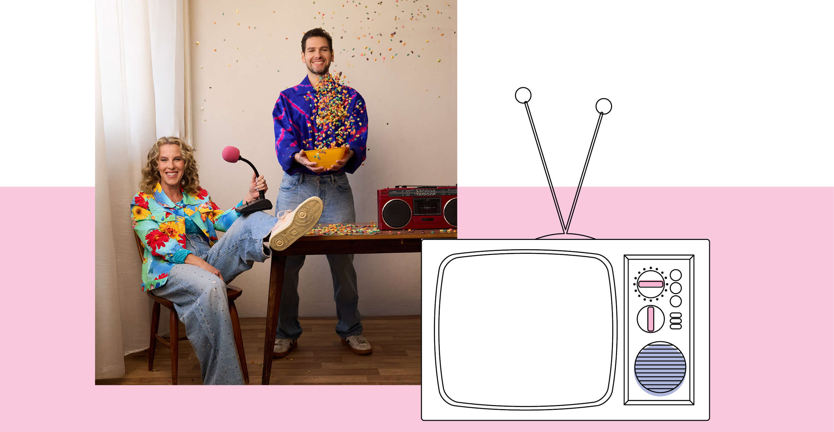 שילת מזרחי | איפור ושיער: יפעת צור | סטיילינג: מעין רתם ברש | אסיסטנטיות: גאיה ענבר ושרה ברבי | רביטל, ג'קט וחולצה: Yesterday Vintage, מכנסיים: זארה | לירון, ג'קט: אלעד אושרי, מכנסיים: זארה