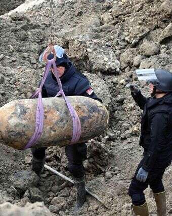פינוי הפצצה בבלגרד, היום | AFP