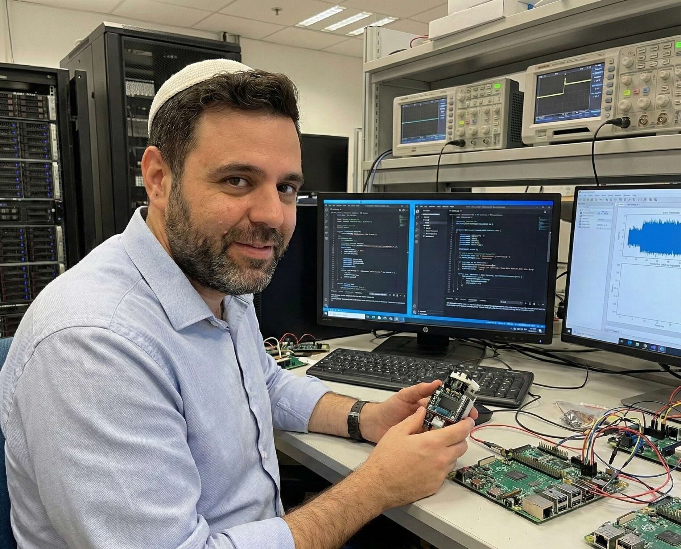 דוקטור רועי יוזביץ במעבדה באוניברסיטת אריאל | רלי יוזביץ