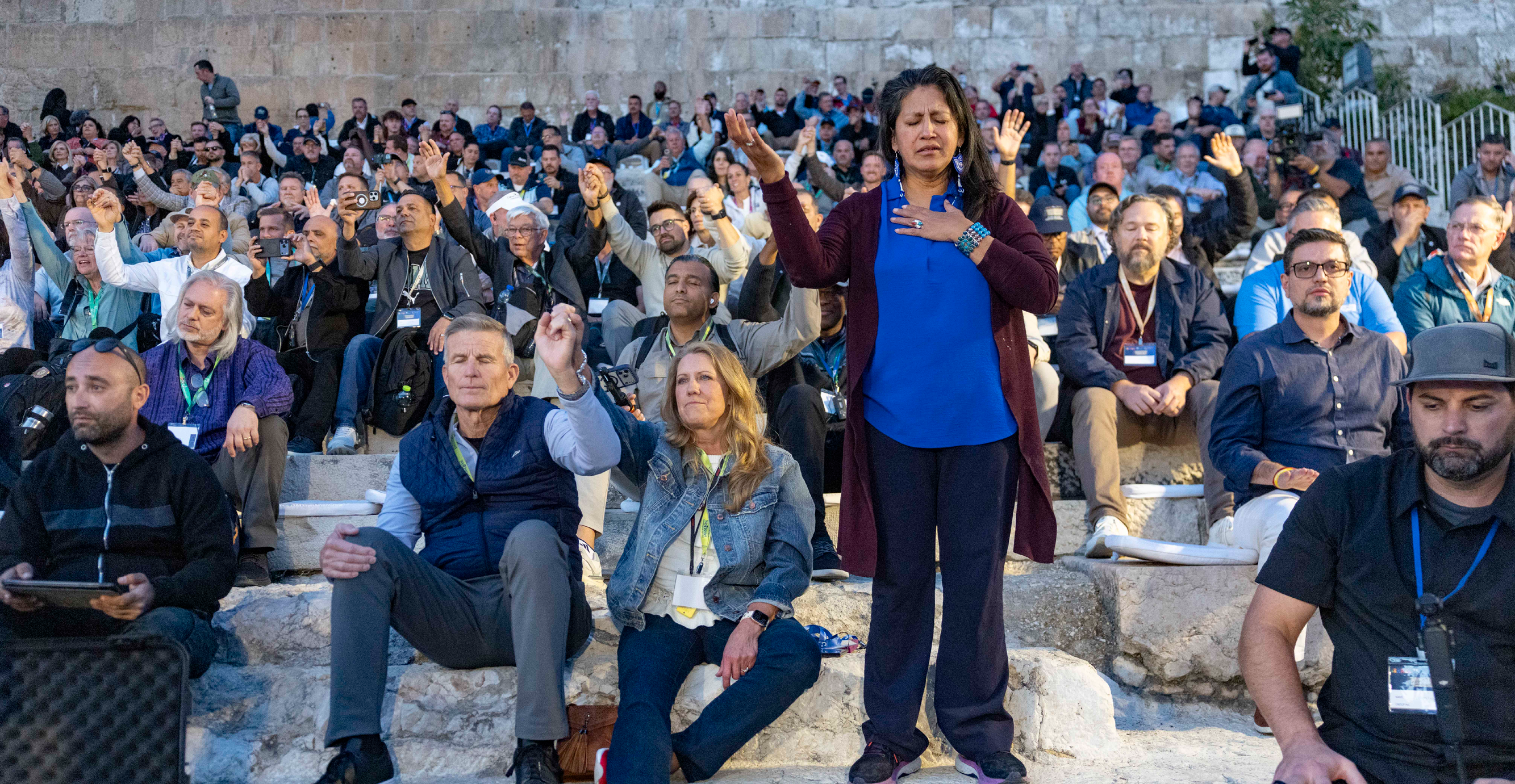 נוצרים אוונגליסטים מתפללים בעיר העתיקה בירושלים, 2025 | חיים גולדברג, פלאש 90