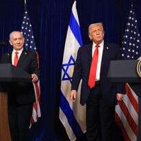 טראמפ ונתניהו בהצהרה משותפת במאר א לאגו | איי.אף.פי