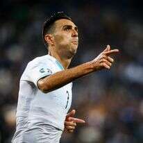 ערן זהבי חוגג כיבוש שער במדי נבחרת ישראל | רוי אלימה, פלאש 90