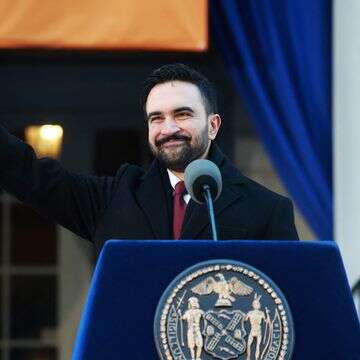 זוהרן ממדאני בטקס השבעתו לראשות עיריית ניו-יורק | AFP