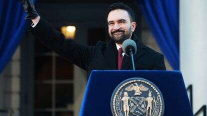 זוהרן ממדאני בטקס השבעתו לראשות עיריית ניו-יורק | AFP