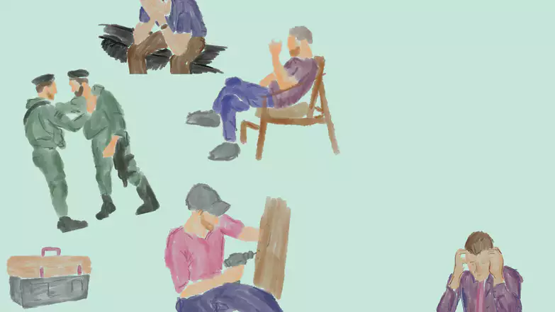 גבר הולך לעיבוד | תחיה קוטלרוב