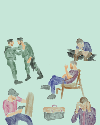 גבר הולך לעיבוד | תחיה קוטלרוב