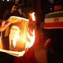 הפגנה בבריטניה נגד המשטר האיראני, אמש | EPA