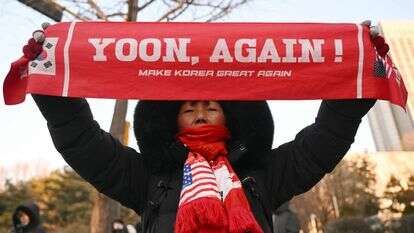 מפגן תמיכה בעד נשיא דרום קוריאה לשעבר | Jung Yeon-je / AFP