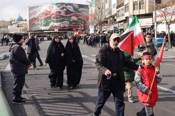 הפגנה שארגן המשטר האיראני בטהרן, שלשום | צילום: איי.אף.פי הפגנה שארגן המשטר האיראני בטהרן, שלשום | צילום: איי.אף.פי