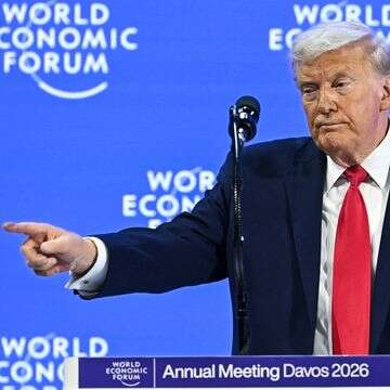 נשיא ארה"ב טראמפ בפורום הכלכלי העולמי בדאבוס, שוויץ | AFP