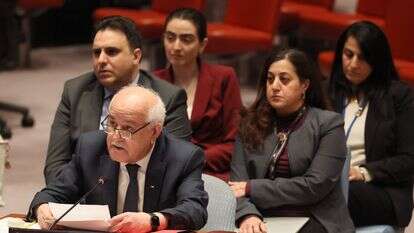 שליח הרשות הפלסטינית לאו"ם, ריאד מנסור | AFP שליח הרשות הפלסטינית לאו"ם, ריאד מנסור | AFP