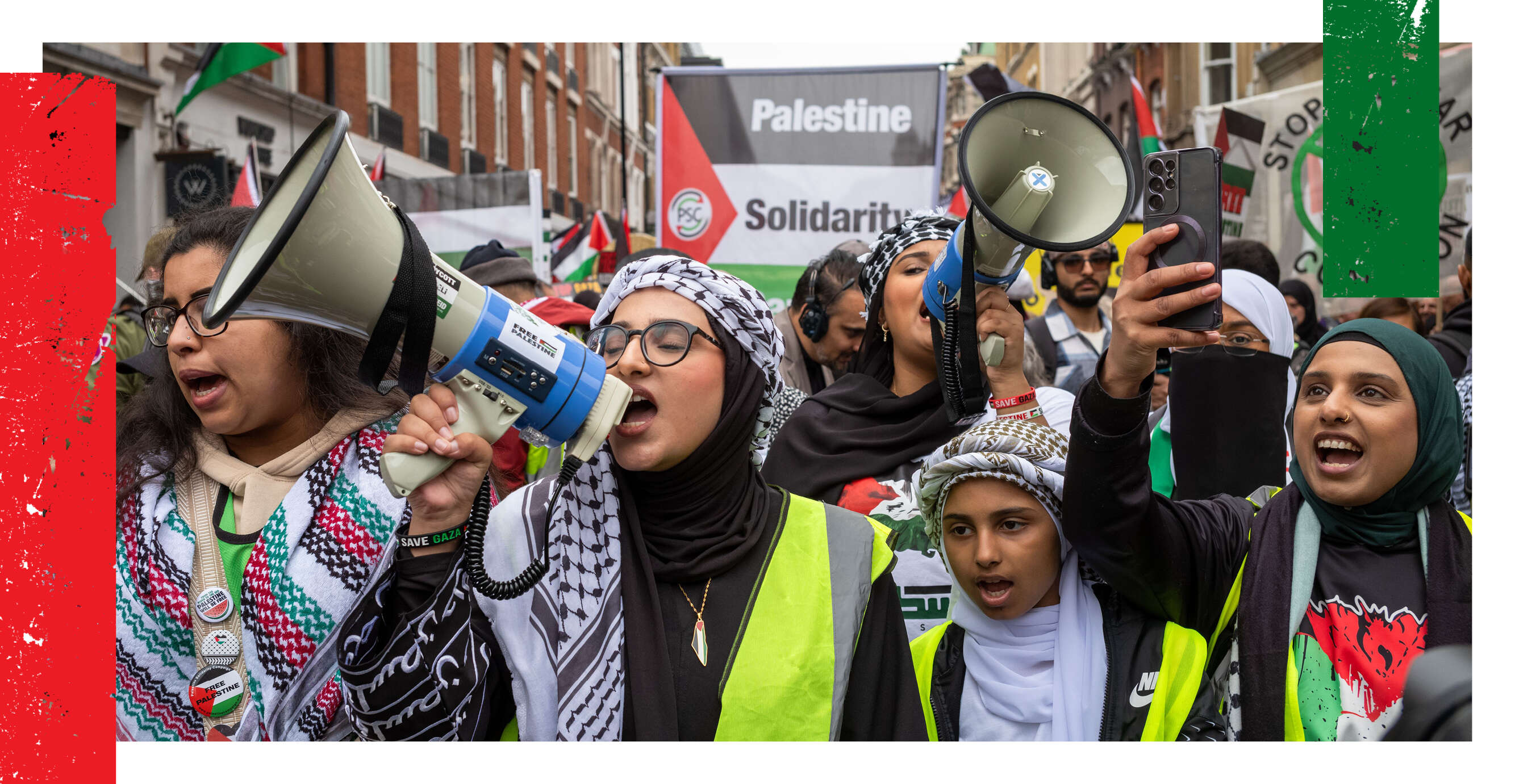 כרגע מעדיפים חתרנות חברתית ומחכים לשעת רצון. הפגנת מוסלמים נגד ישראל, לונדון 2024 | גטי אימג'ס