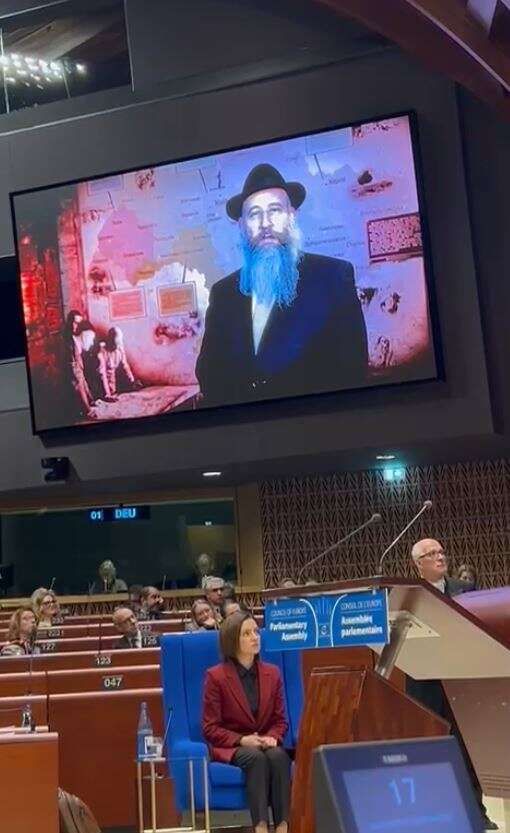 יו"ר הקהילות היהודיות באוקראינה, הרב מאיר סטמבלר, נואם בכנס הפרלמנטרים של אירופה | FJCU פדרציית הקהילות היהודיות