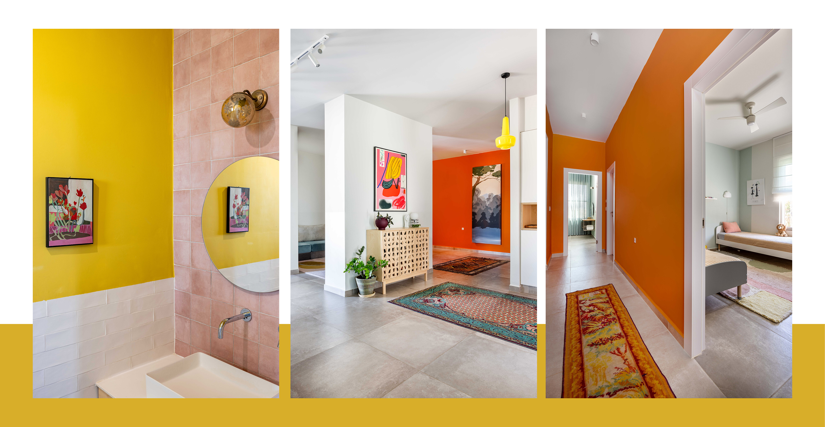 מסדרון ומבט לחדר ילדים | כניסה לבית | שירותי אורחים | אורית ארנון