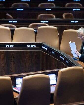 שר המשפטים יריב לוין במליאת הכנסת | יונתן זינדל, פלאש 90