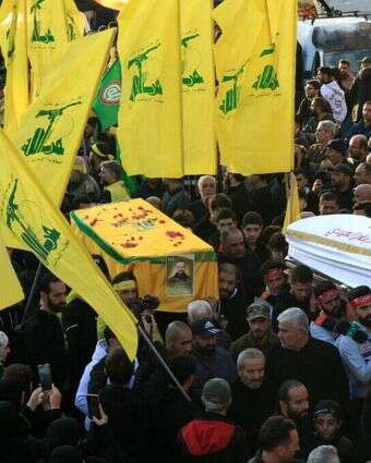 הלוויית מחבל חיזבאללה בלבנון | AFP