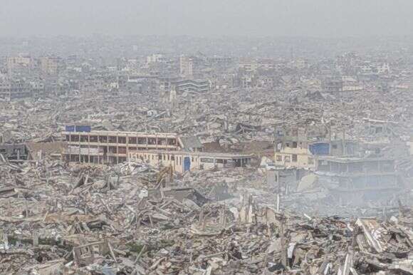 מבט פנורמי על רצועת עזה מאזור שג'אעיה | ישראל שמאי
