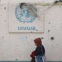 בניין אונר"א ברפיח, שנפגע מאש במהלך מלחמת "חרבות ברזל" | AFP