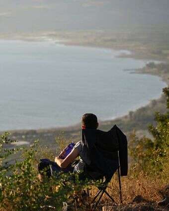 השקיעה המשקיפה על הכנרת ממצפור אופיר | מיכאל גלעדי/Flash90