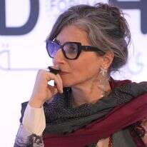 הדווחת המיוחדת של האו"ם לשטחים הפלסטיניים, פרנצ'סקה אלבנזה, בפורום אל-ג'זירה בקטאר | AFP