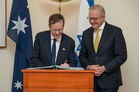 נשיא המדינה, יצחק הרצוג, בפגישתו עם ראש ממשלת אוסטרליה, אנתוני אלבניזי | מעיין טואף, לע"מ