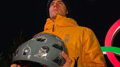 ולדיסלב הראסקביץ' האוקראיני במהלך אימון סקלטון באולימפיאדת החורף | AP