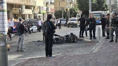 הקטנוע המשטרתי שהוצת בבני ברק | שמעון ברוך/TPS