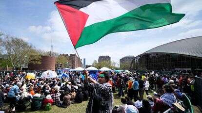 מחאה פרו-פלסטינית בקמפוס במסצ'וסטס, ארה"ב | AP