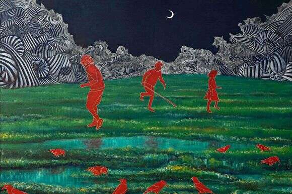 דורון פישביין, ללא כותרת, שמן ואקריליק על בד, 2024