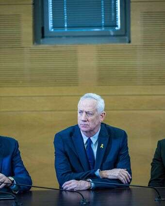 יאיר לפיד, בני גנץ ואביגדור ליברמן | יונתן זינדל, פלאש 90