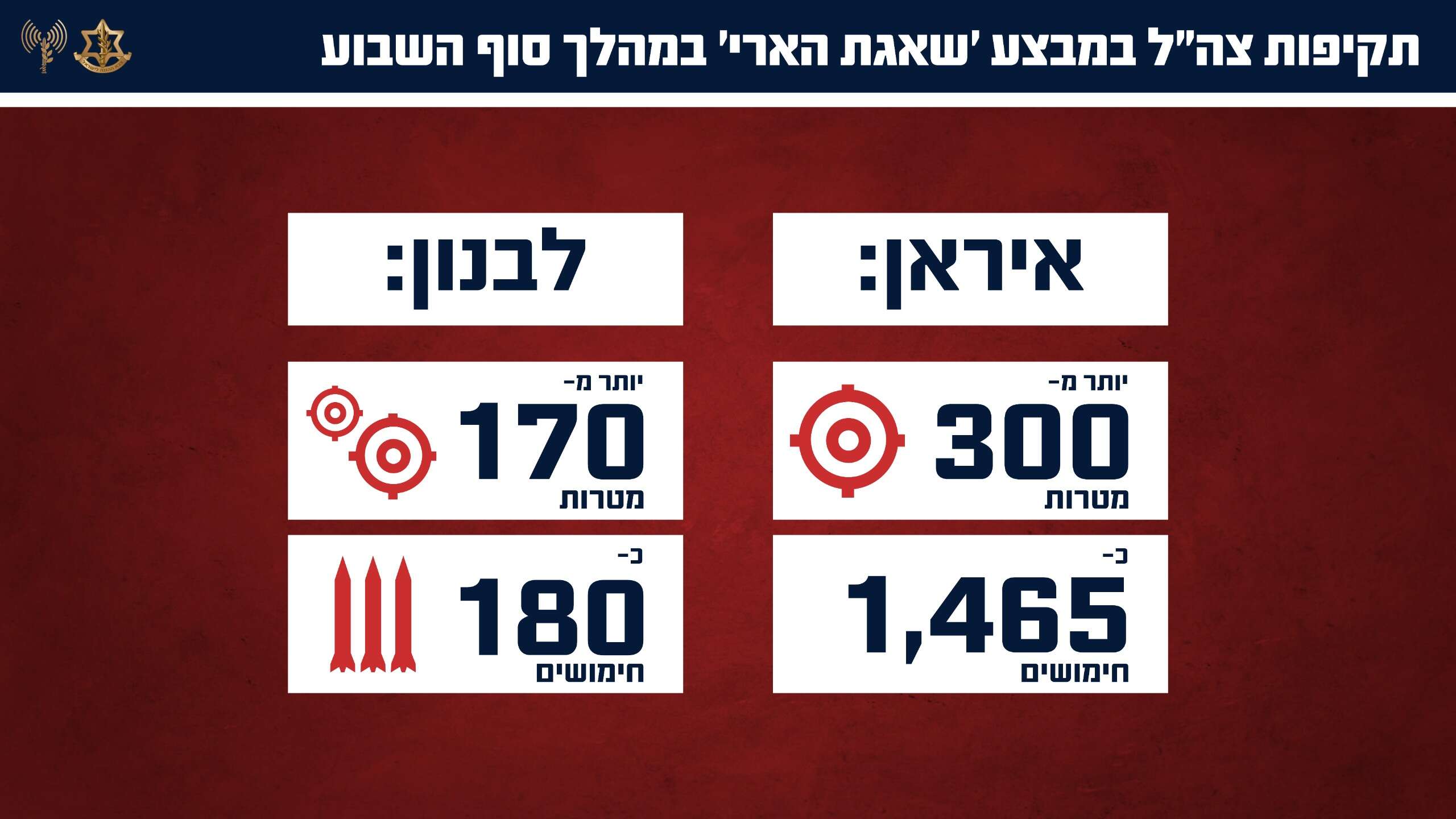 גרפיקת נתונים מ-48 השעות האחרונות במבצע "שאגת הארי" | דובר צה"ל
