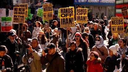 הפגנות בניו יורק נגד המבצע באיראן | AFP